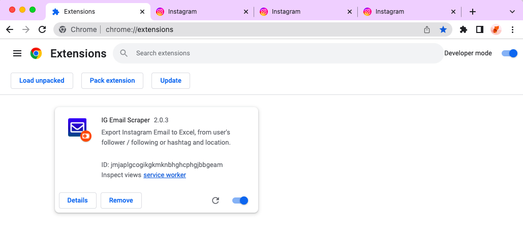 Xing Employees Export chrome extension install done